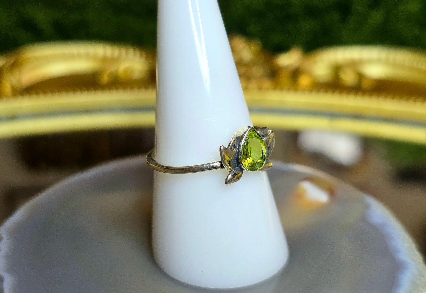 Peridot Lotus Ring