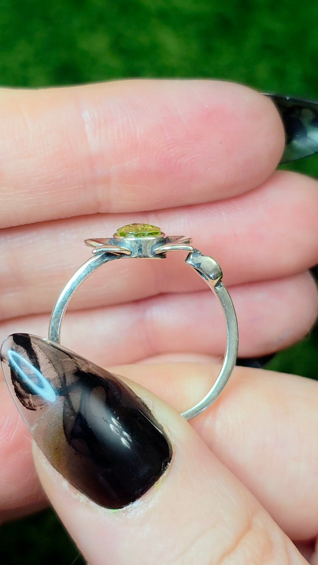 Peridot Lotus Ring