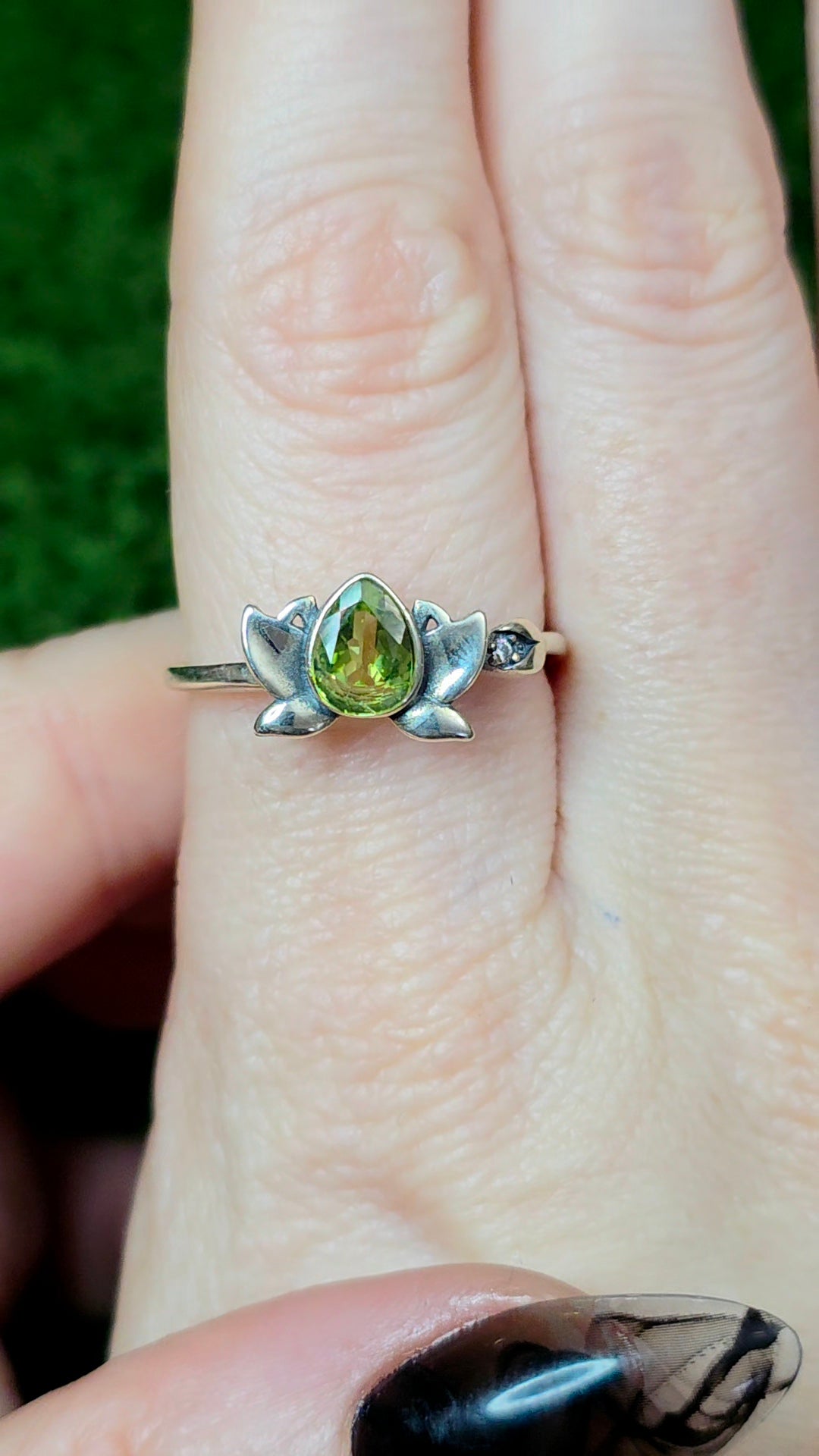 Peridot Lotus Ring
