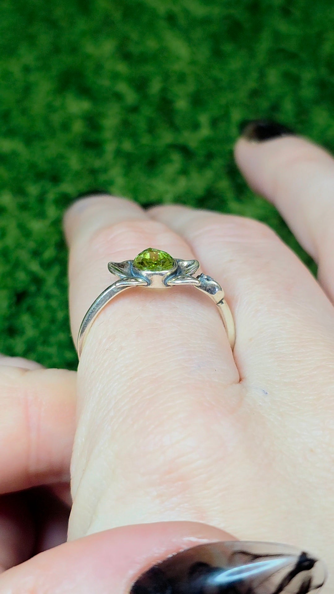 Peridot Lotus Ring