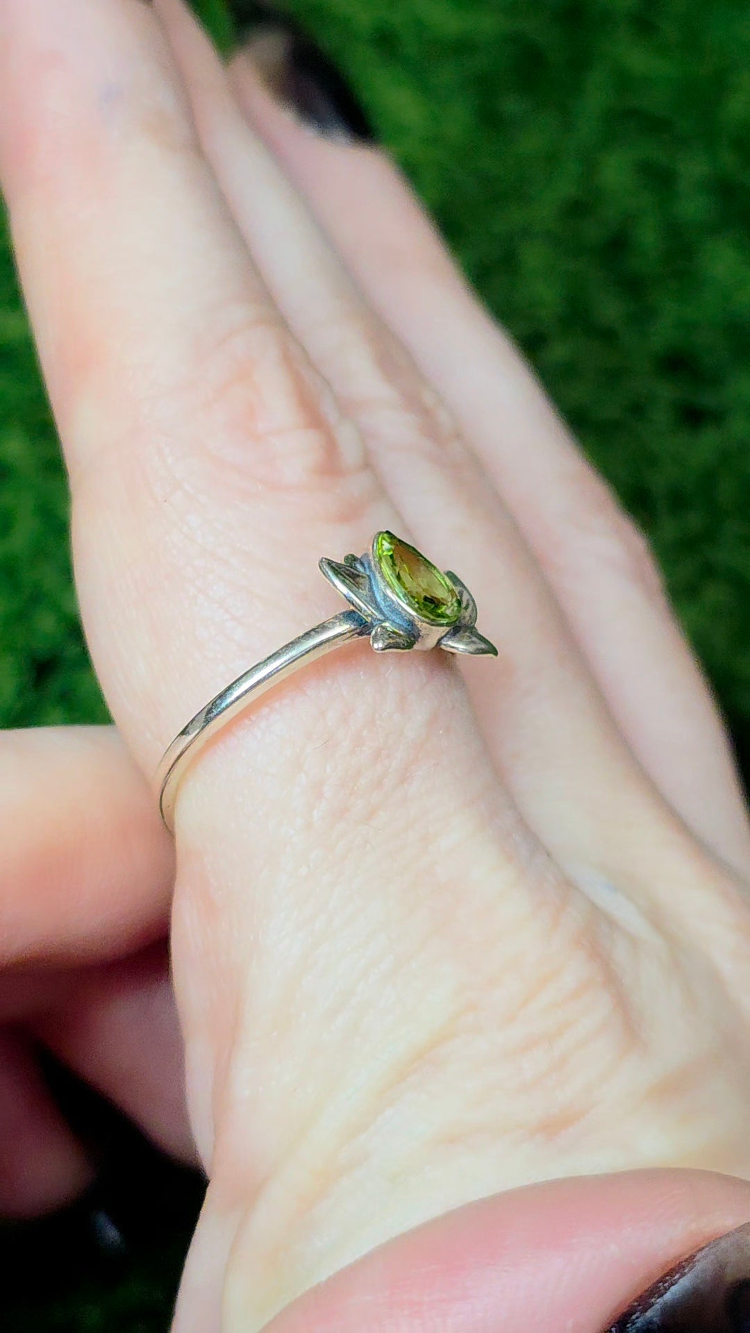 Peridot Lotus Ring