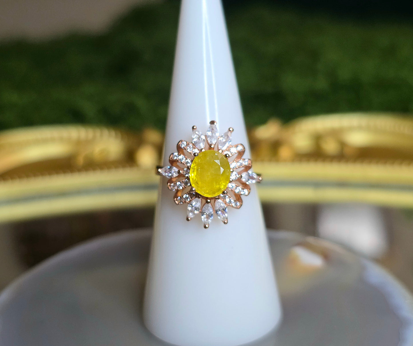 Yellow Sapphire Rose Gold Ring B