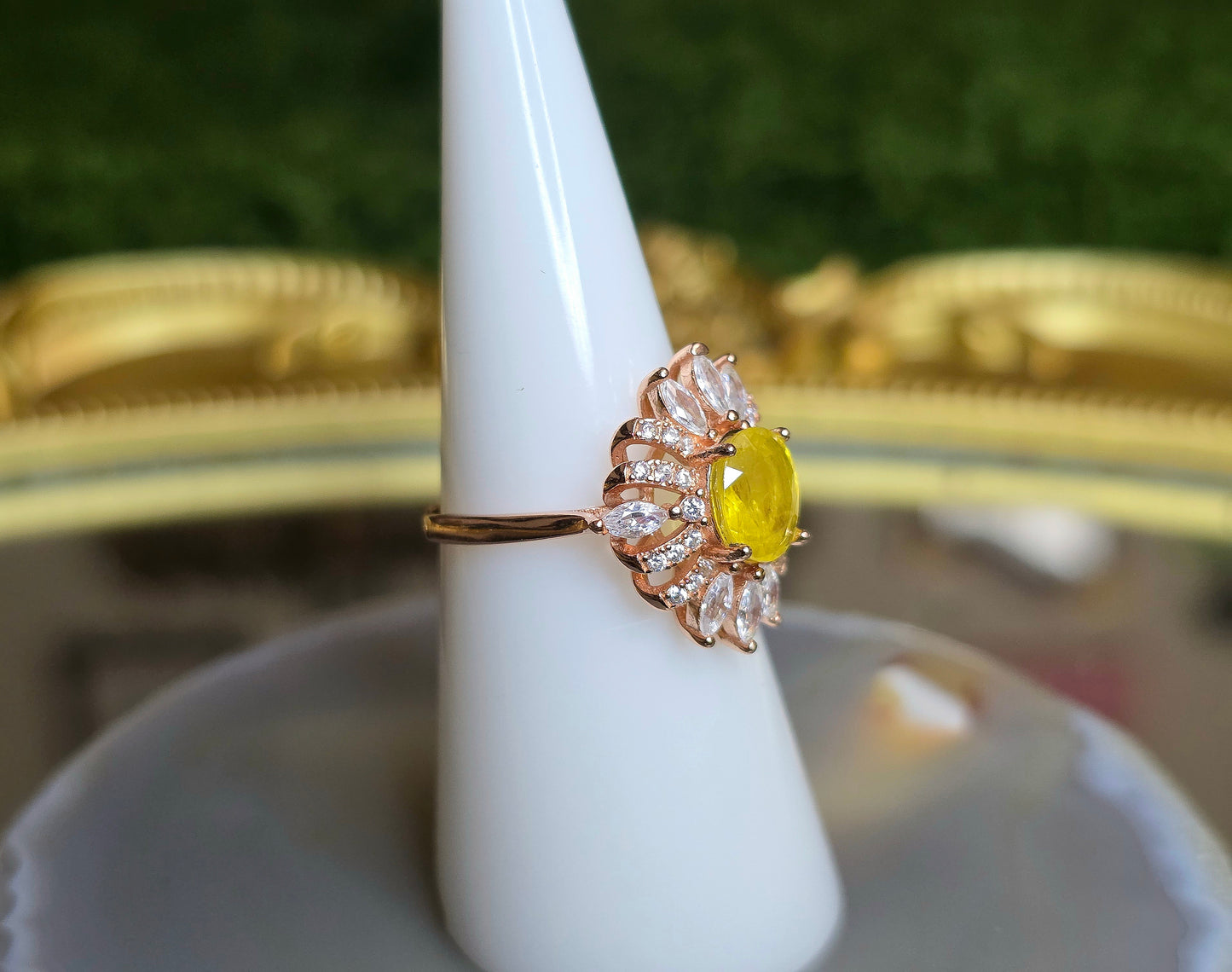 Yellow Sapphire Rose Gold Ring B