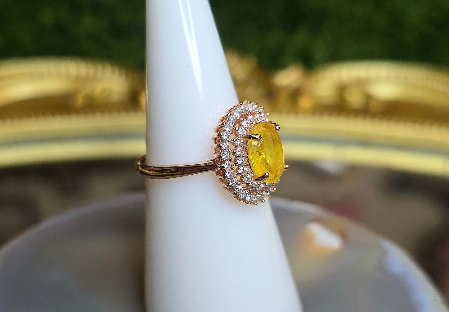 Yellow Sapphire Rose Gold Ring C