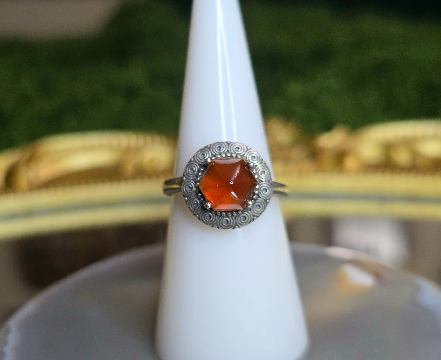 Garnet Sugarloaf Ring A