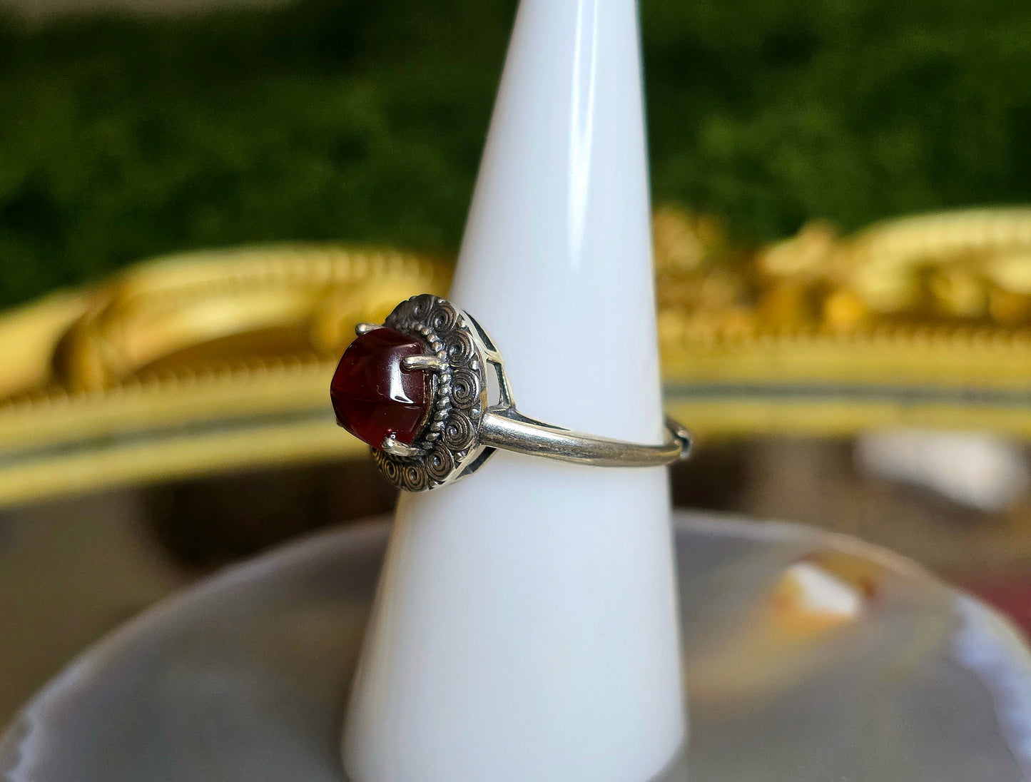 Garnet Sugarloaf Ring A