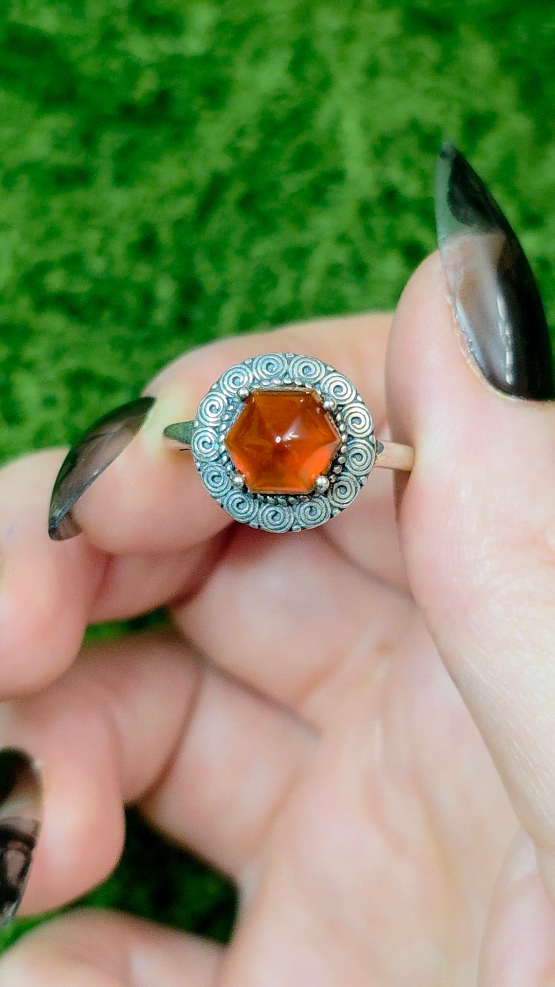 Garnet Sugarloaf Ring A