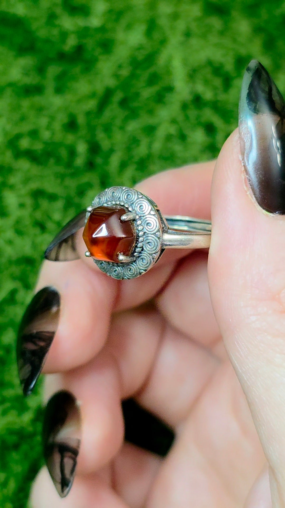 Garnet Sugarloaf Ring A