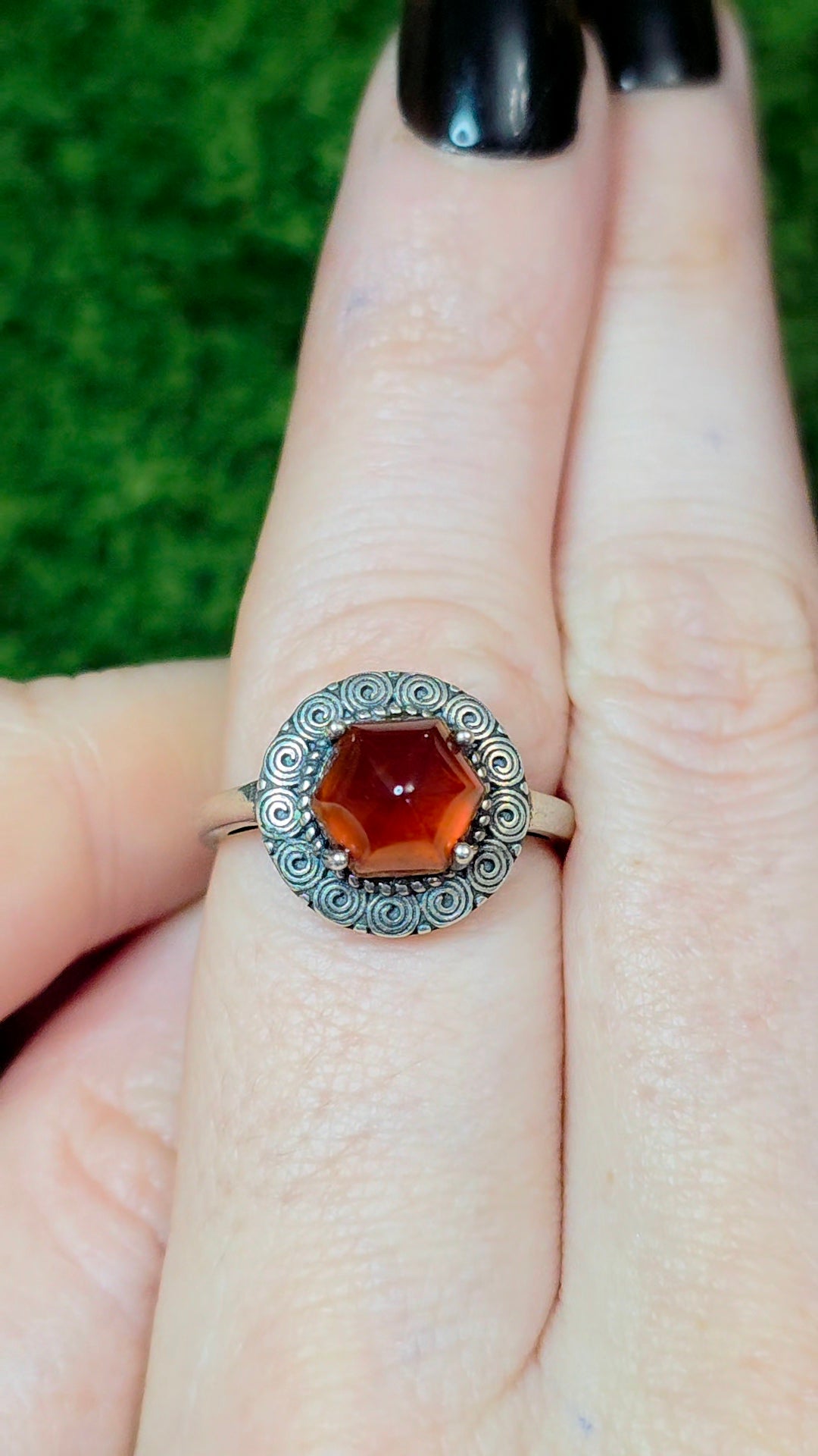 Garnet Sugarloaf Ring A