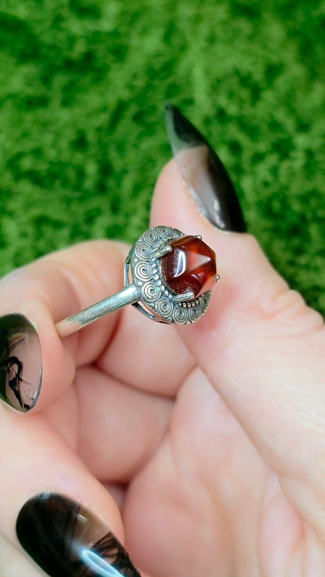 Garnet Sugarloaf Ring A