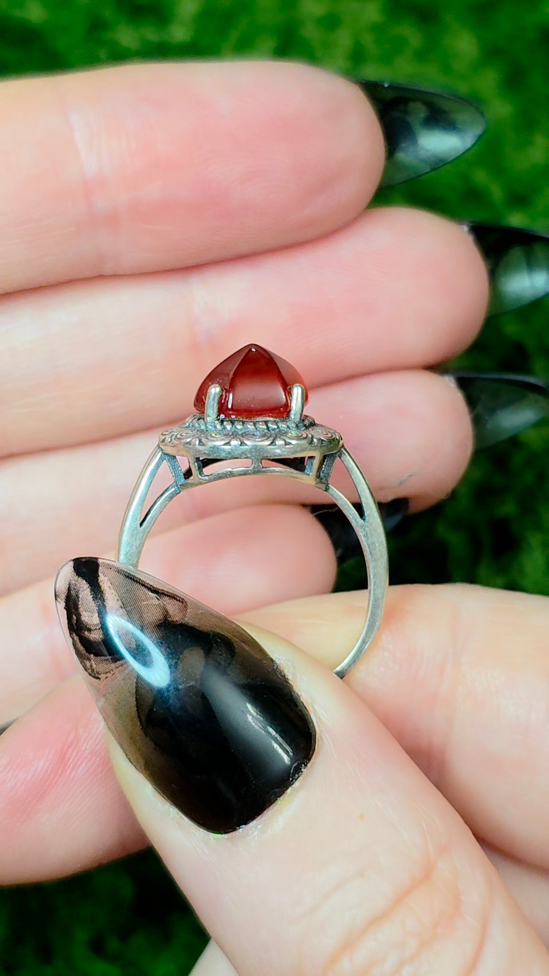 Garnet Sugarloaf Ring A
