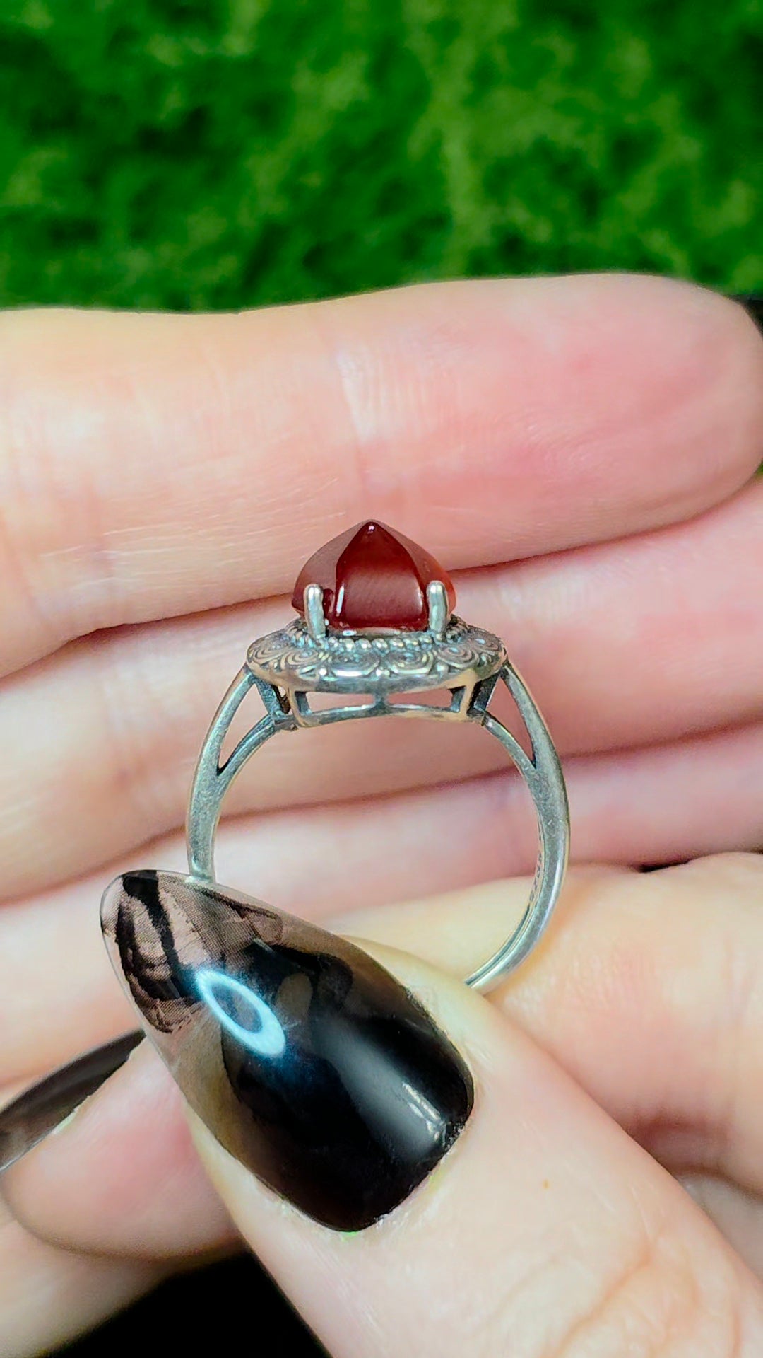 Garnet Sugarloaf Ring A