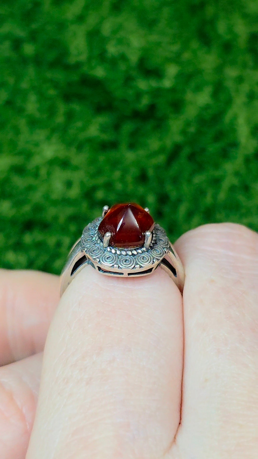 Garnet Sugarloaf Ring A