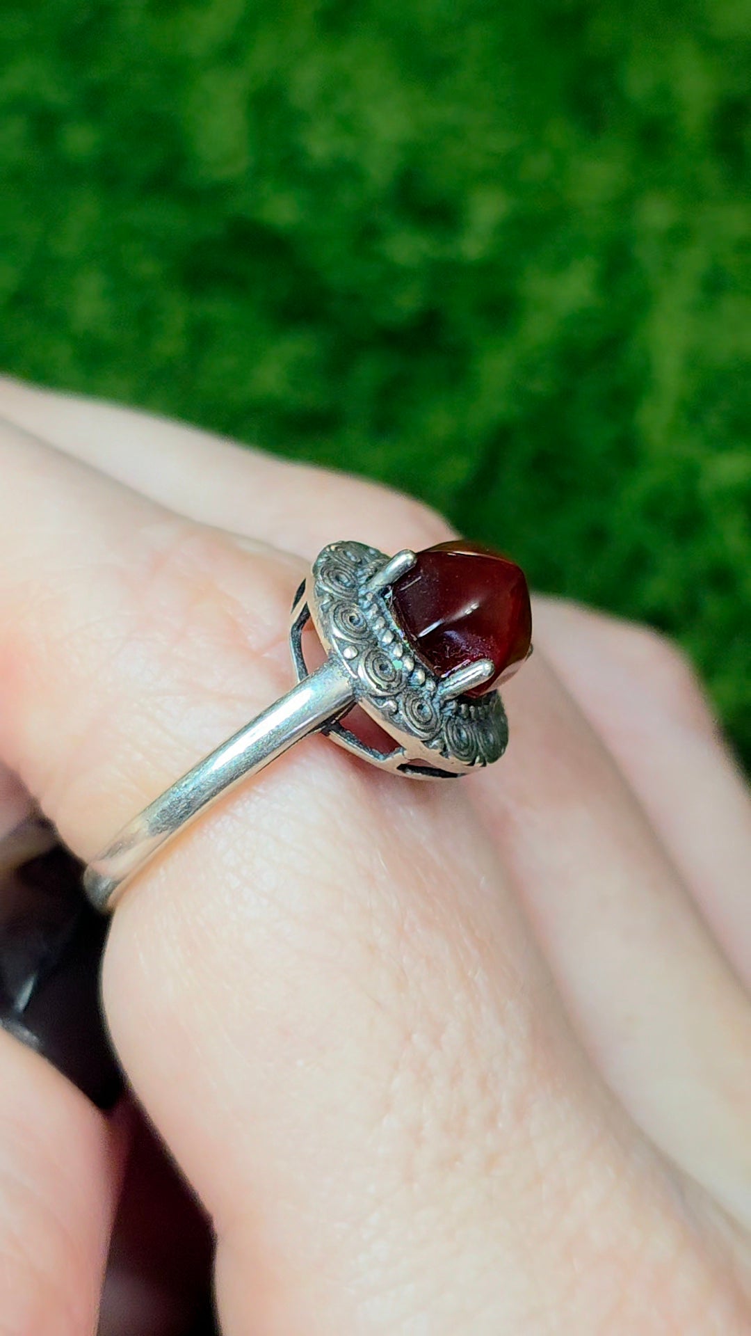 Garnet Sugarloaf Ring A