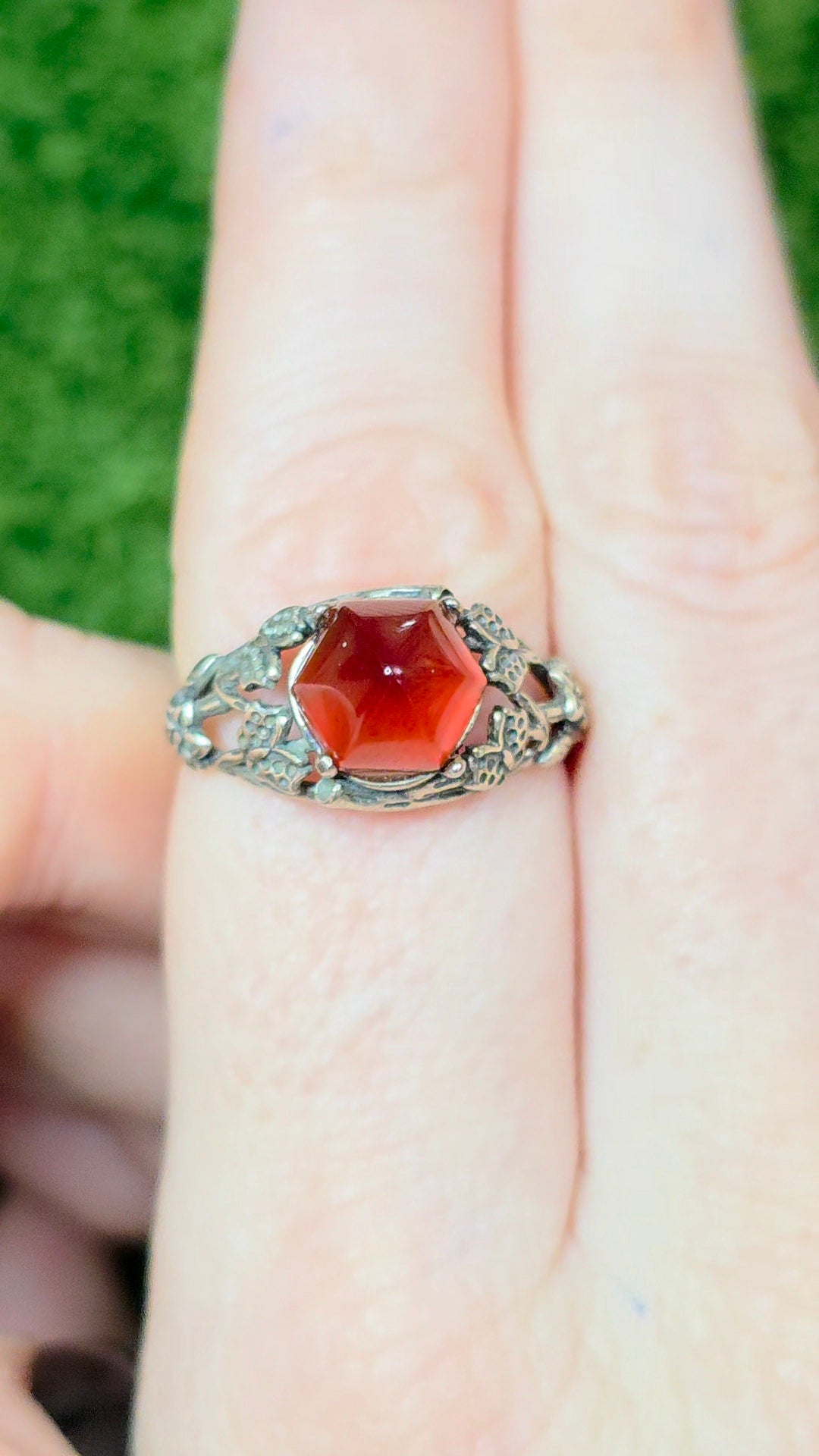 Garnet Sugarloaf Ring B