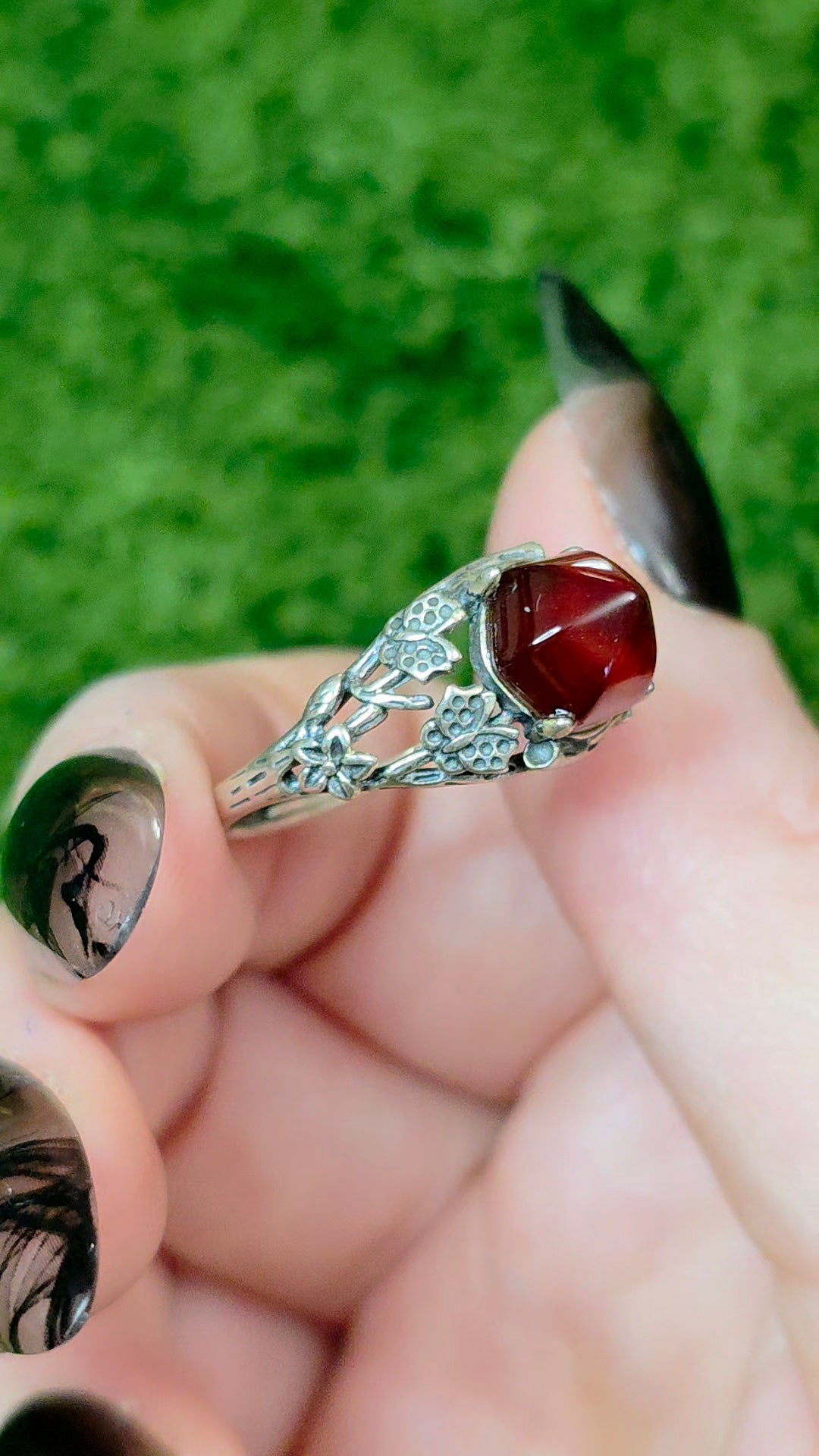 Garnet Sugarloaf Ring B