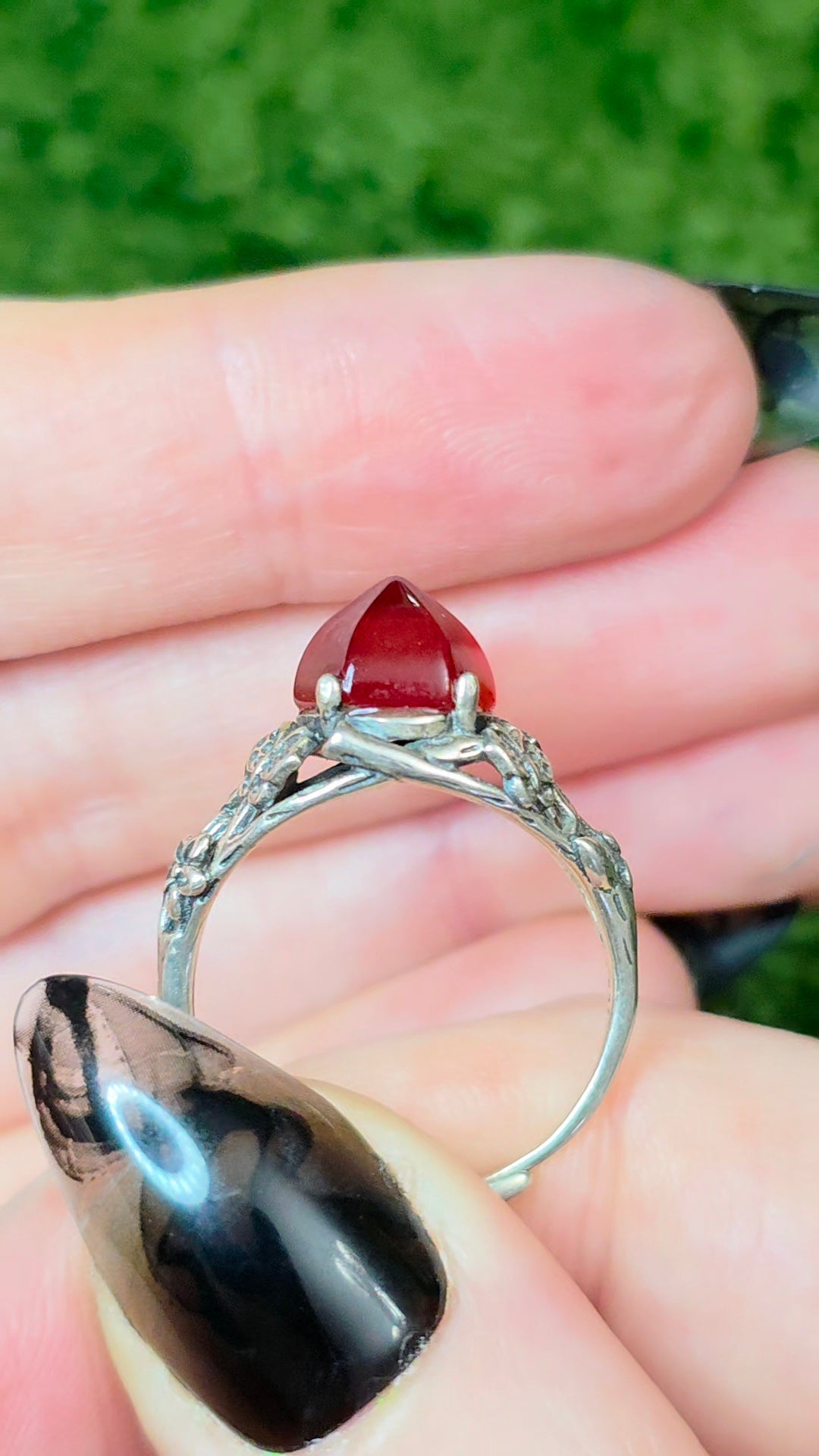 Garnet Sugarloaf Ring B