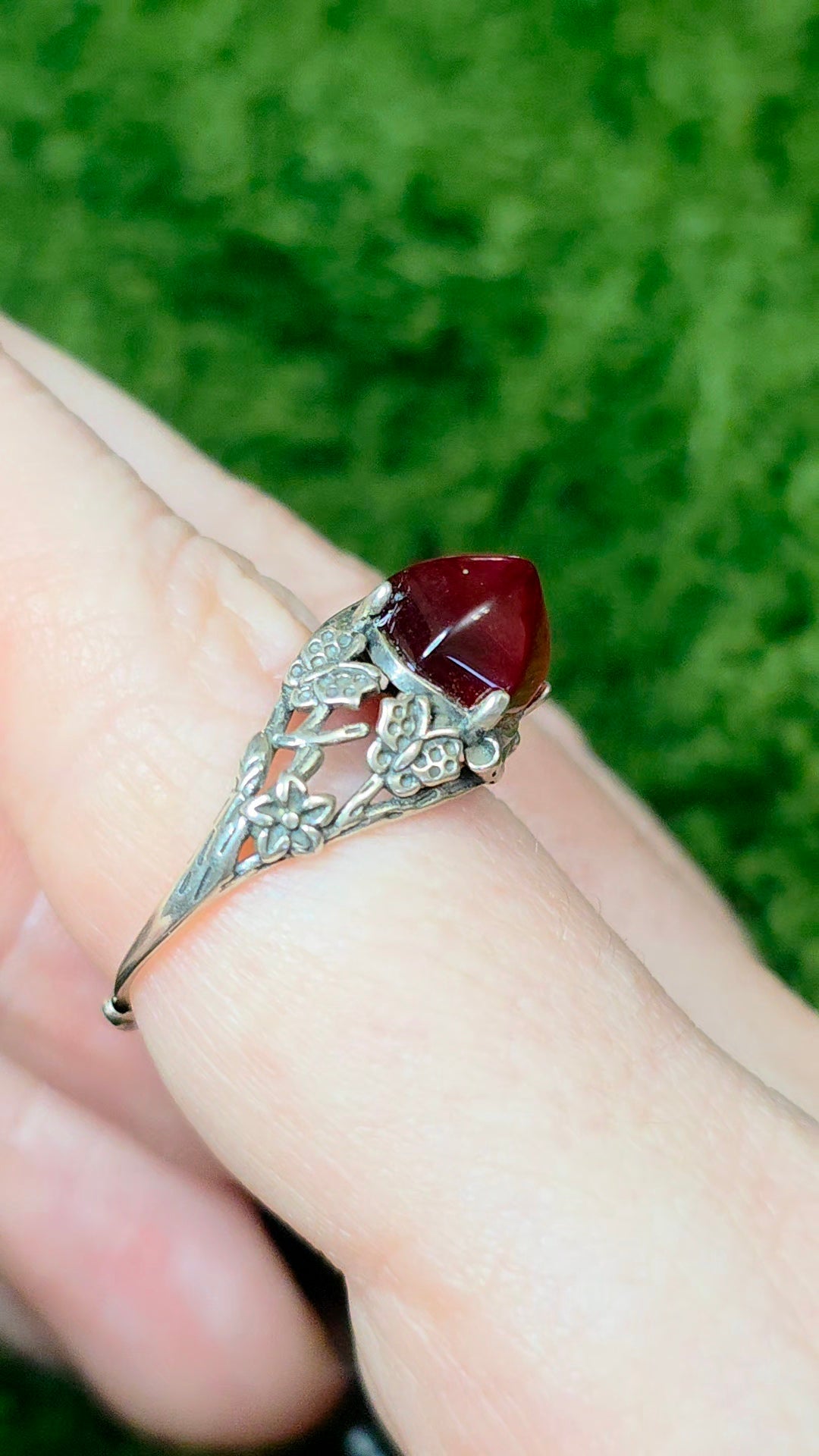 Garnet Sugarloaf Ring B