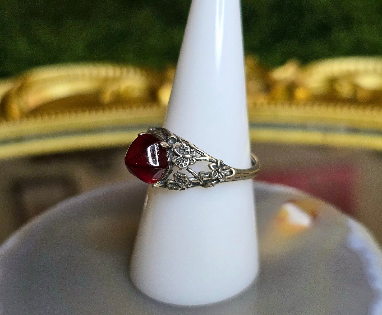Garnet Sugarloaf Ring B