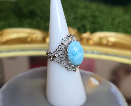 Larimar Filigree Ring