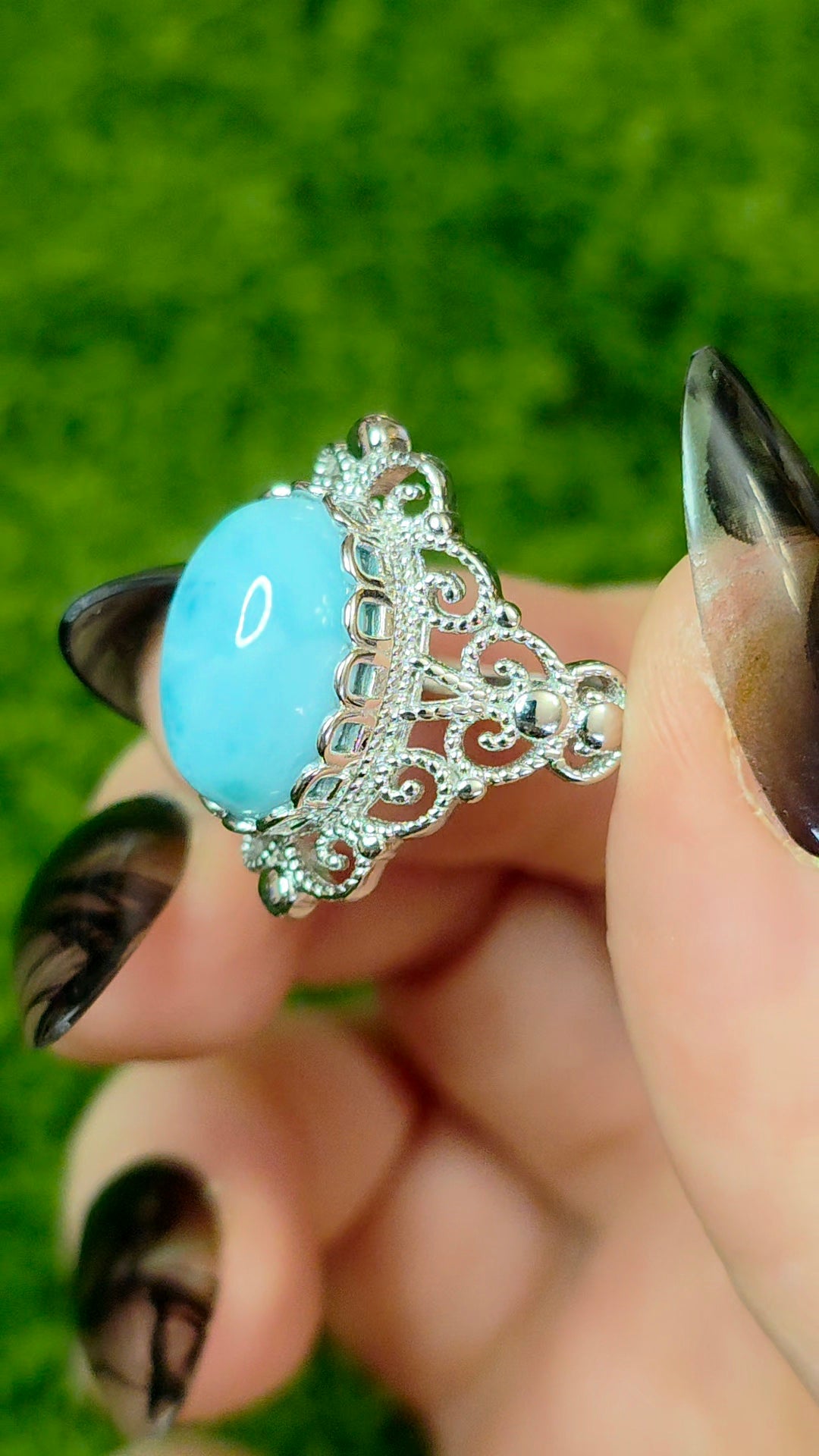 Larimar Filigree Ring
