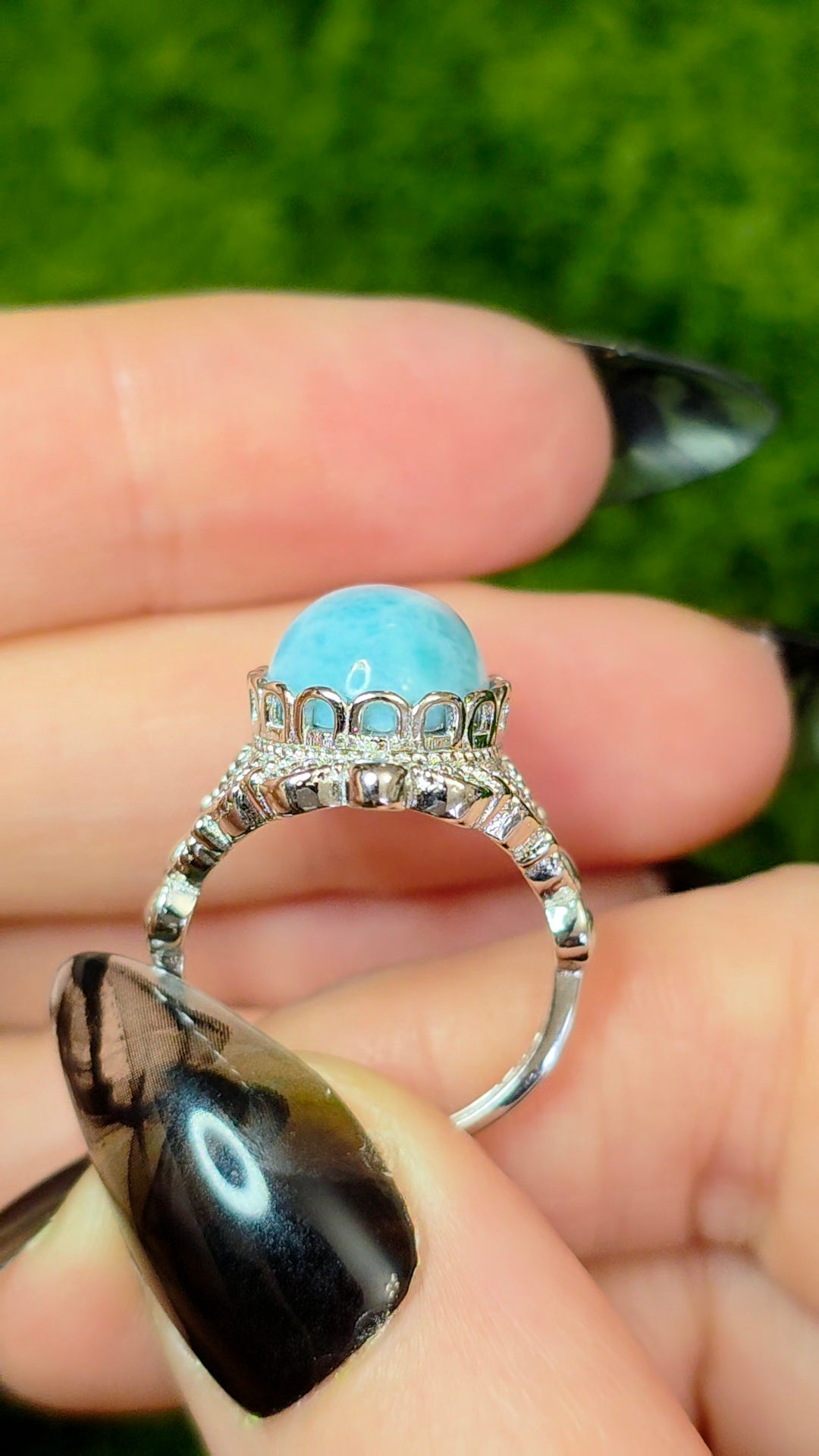 Larimar Filigree Ring