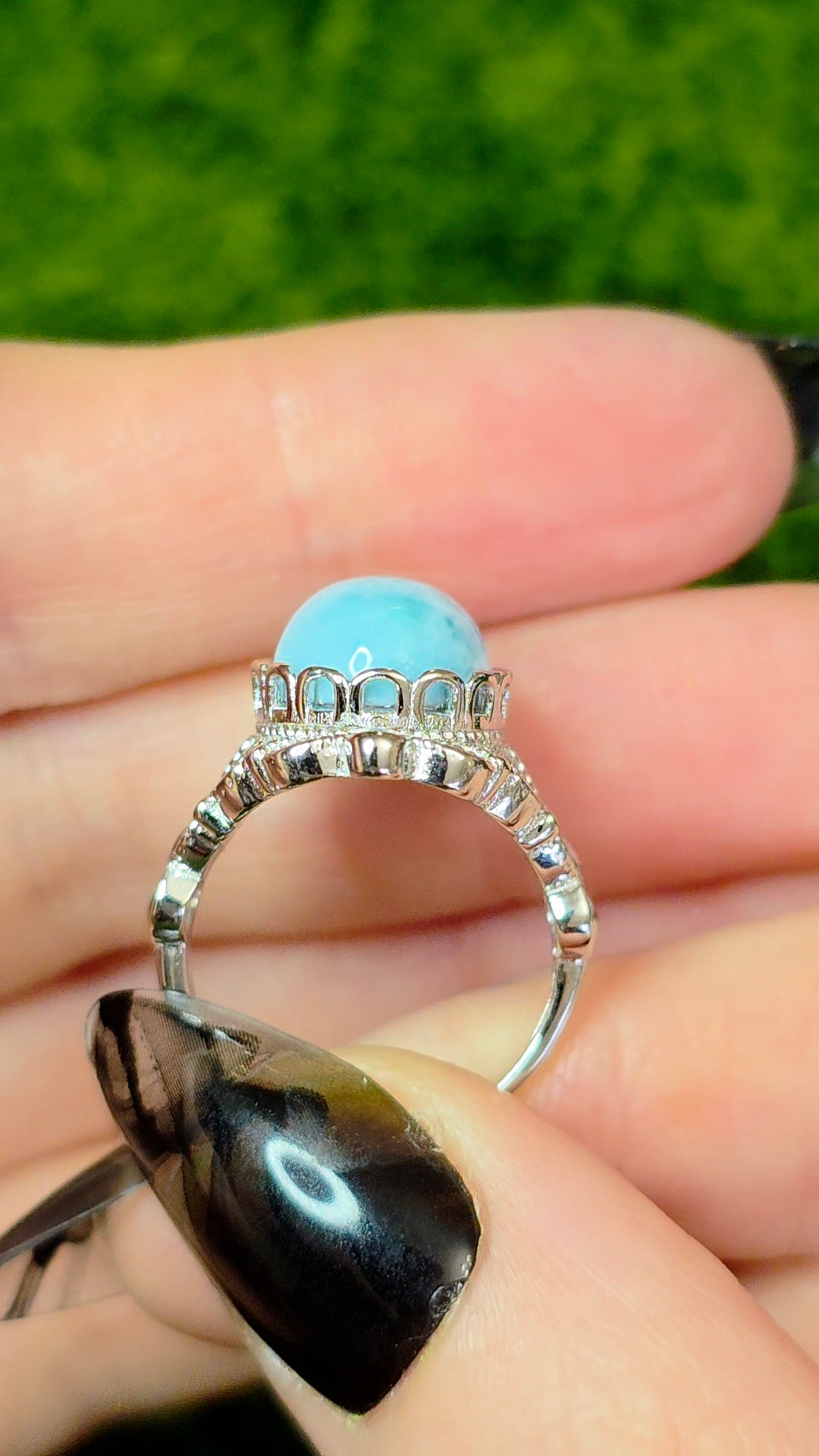 Larimar Filigree Ring