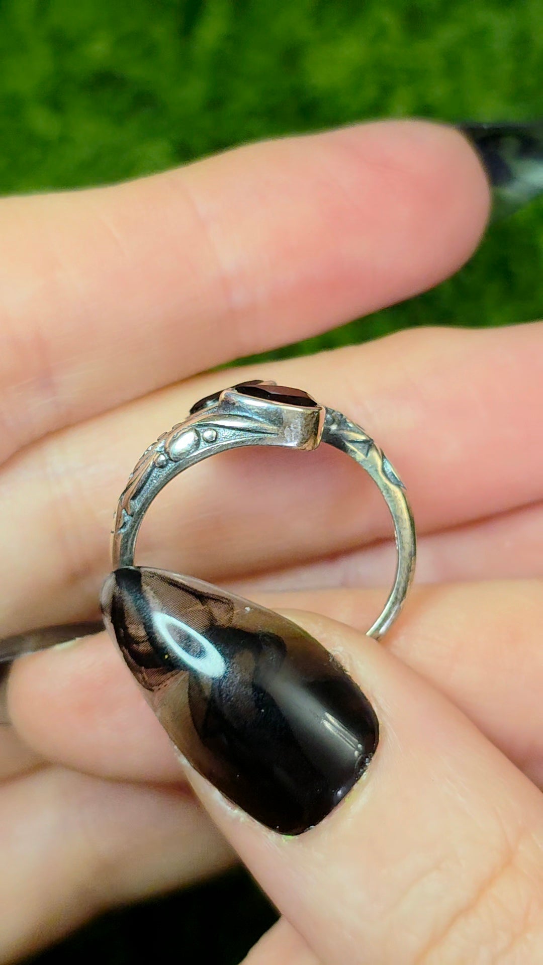 Black Spinel Wrap Ring