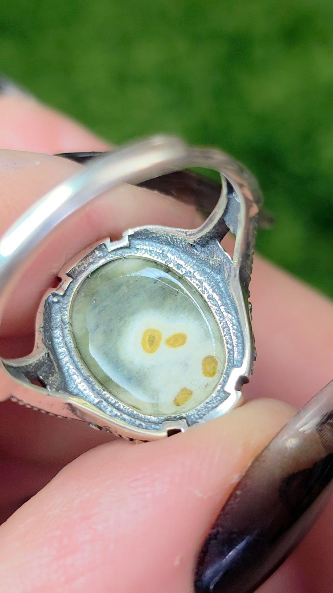 Orbicular Sea Jasper Ring A