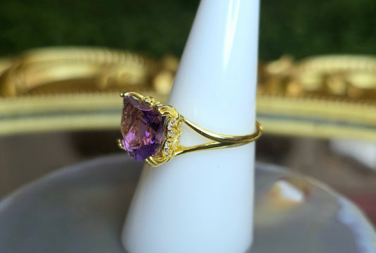 Amethyst Cat Ring A