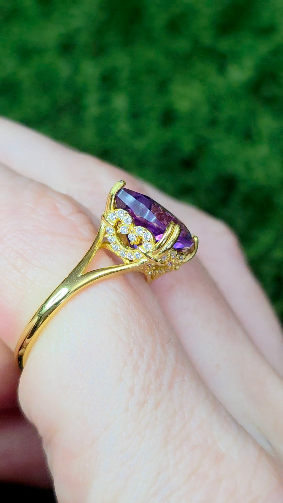 Amethyst Cat Ring A