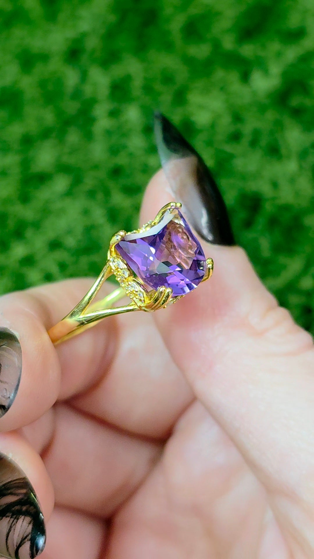 Amethyst Cat Ring A