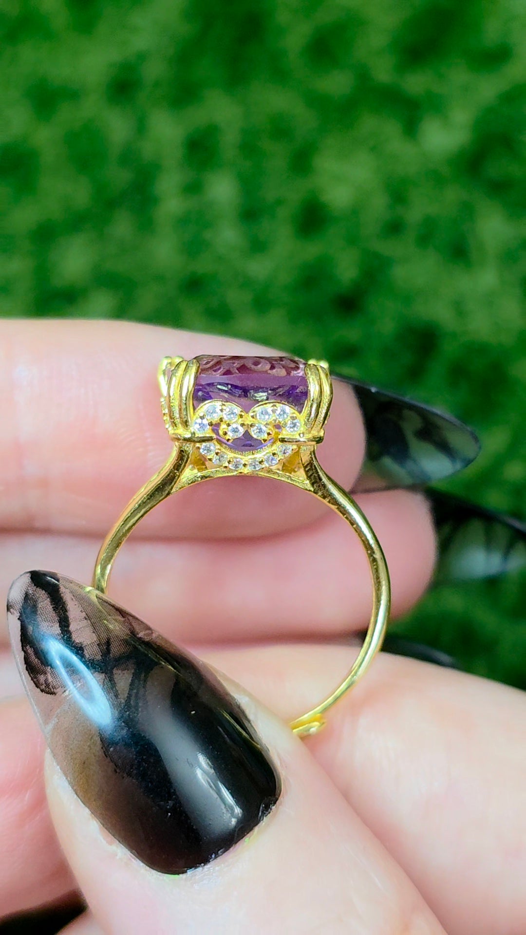 Amethyst Cat Ring A