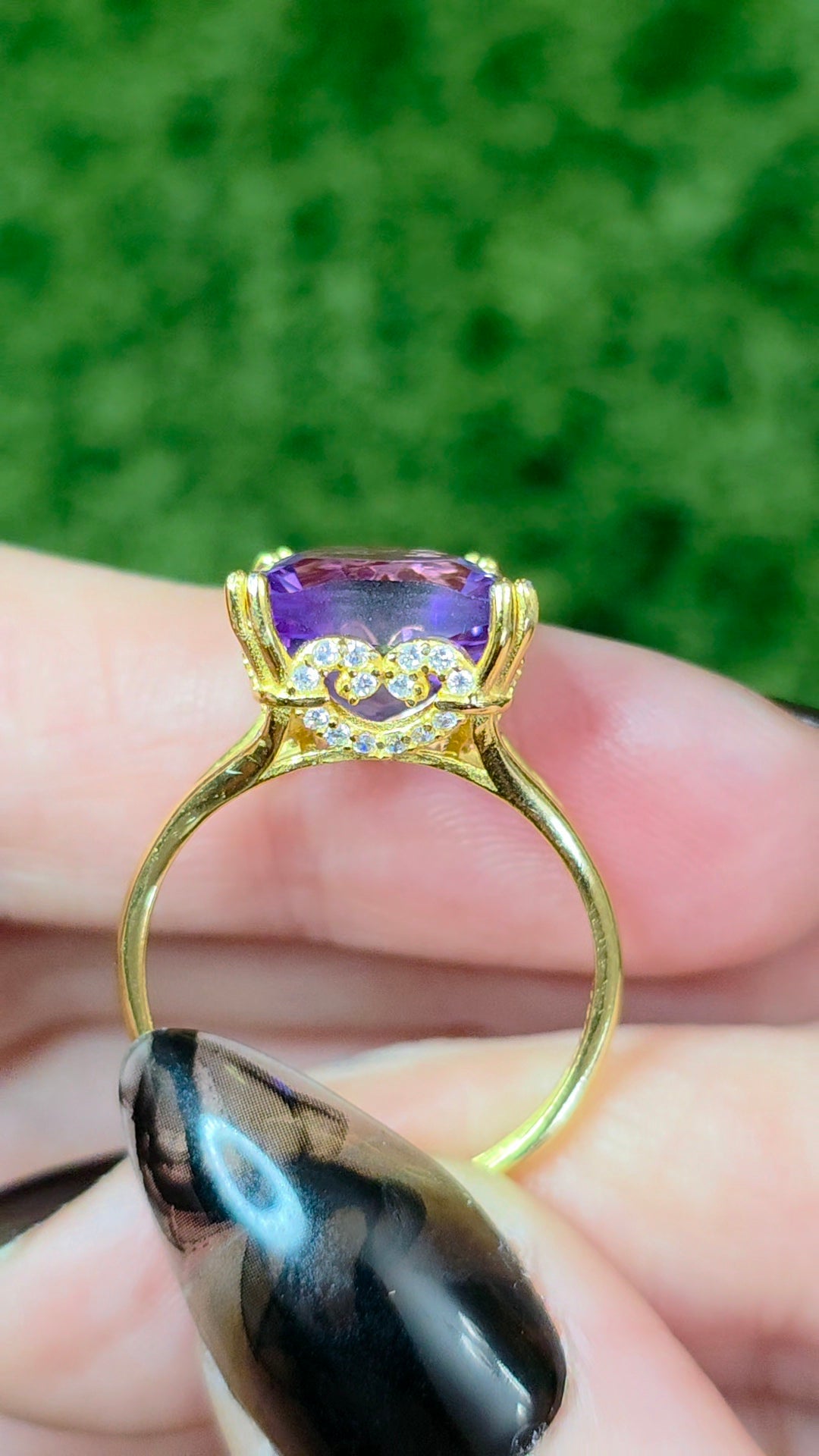 Amethyst Cat Ring A