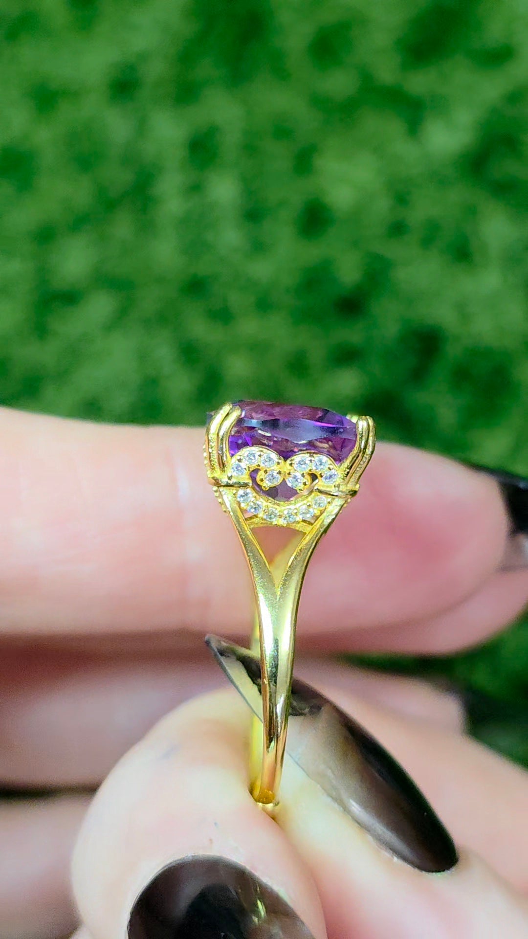 Amethyst Cat Ring A