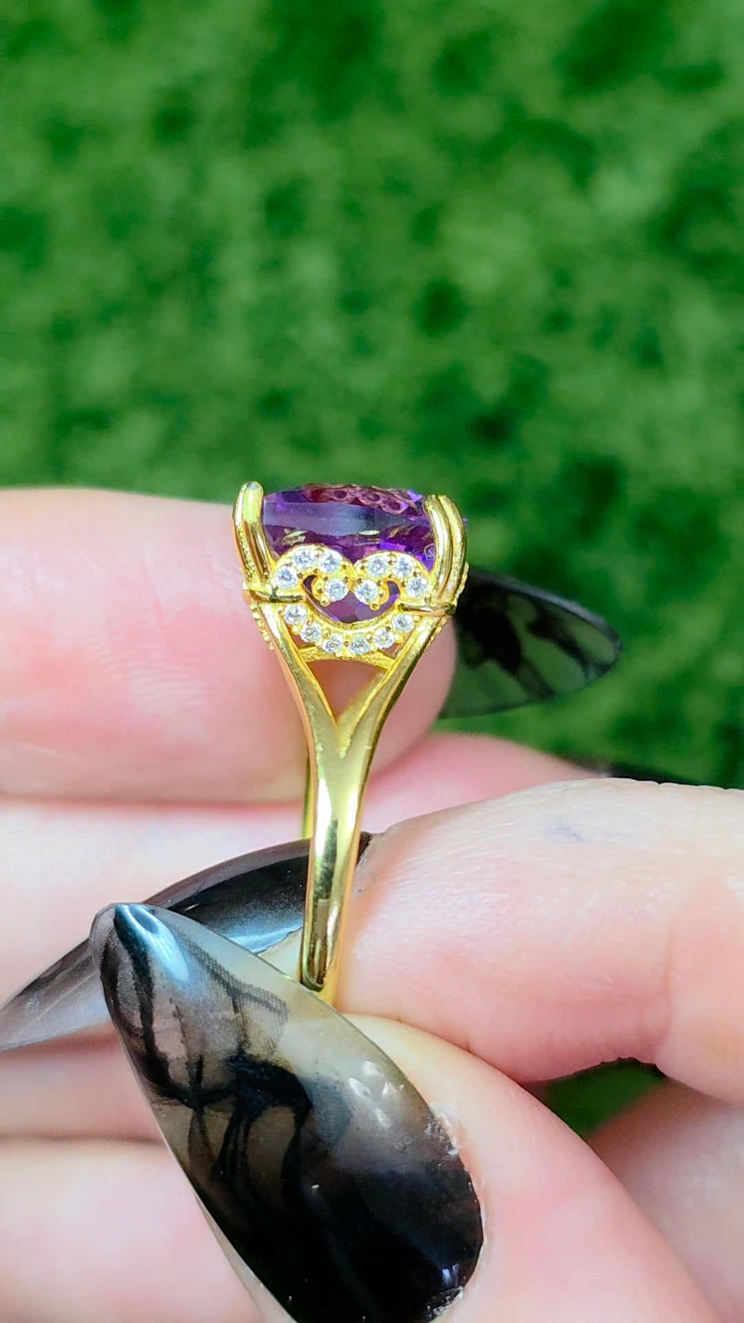 Amethyst Cat Ring A