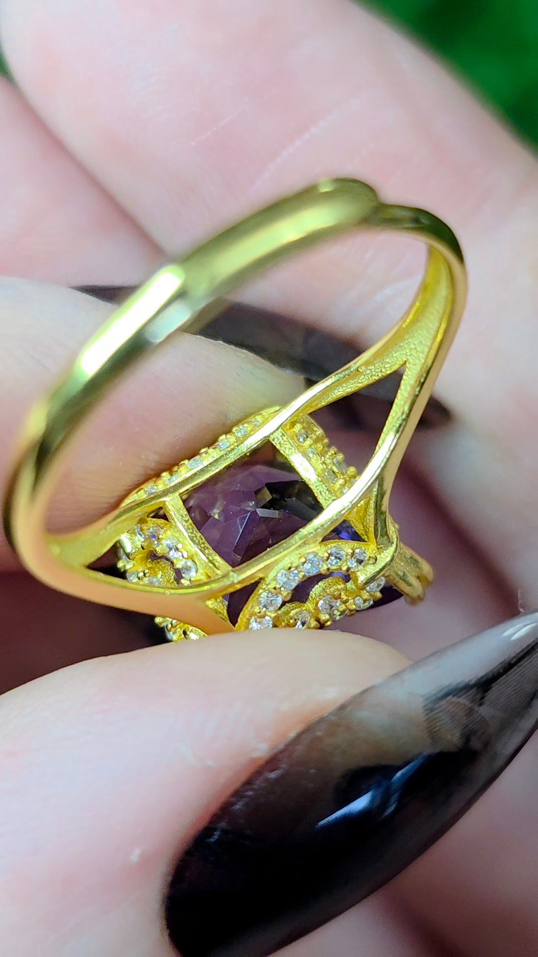 Amethyst Cat Ring A