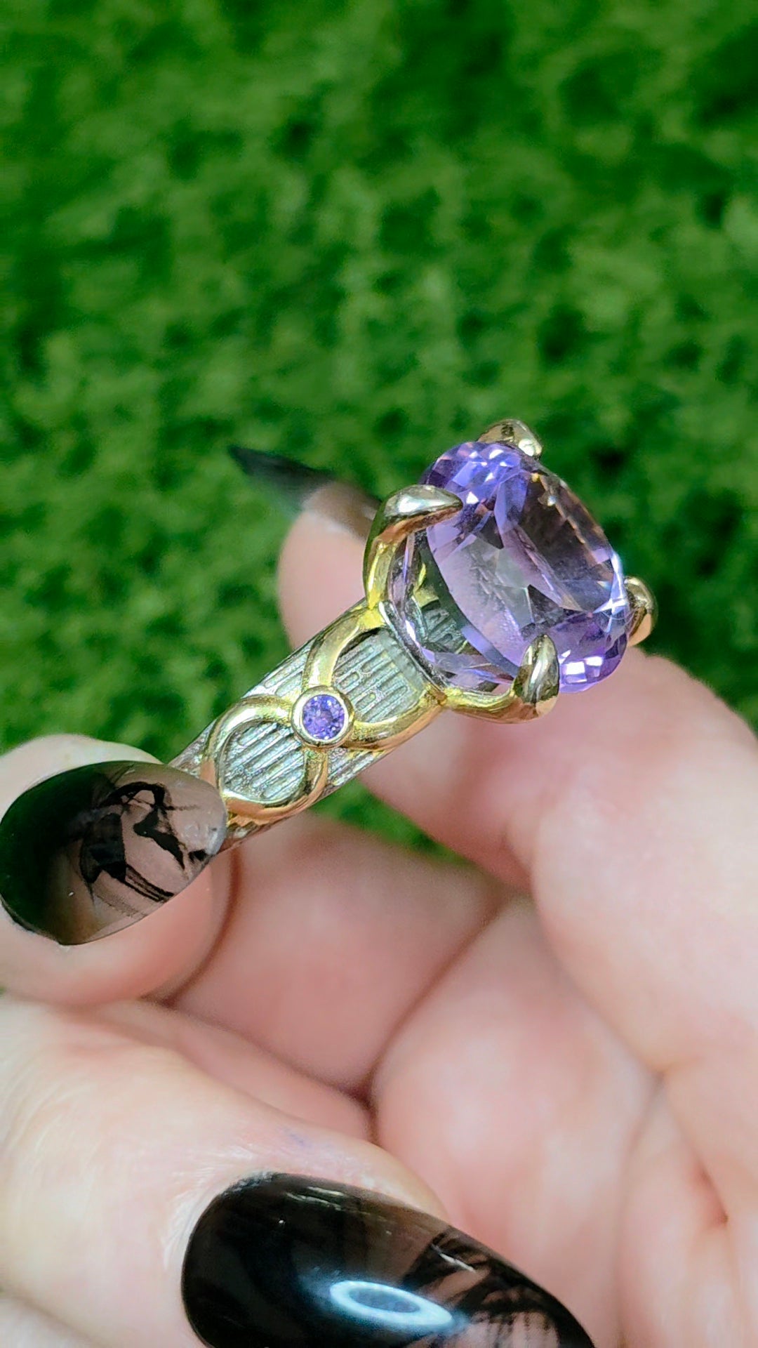 Light Amethyst Fantasy Cut Ring