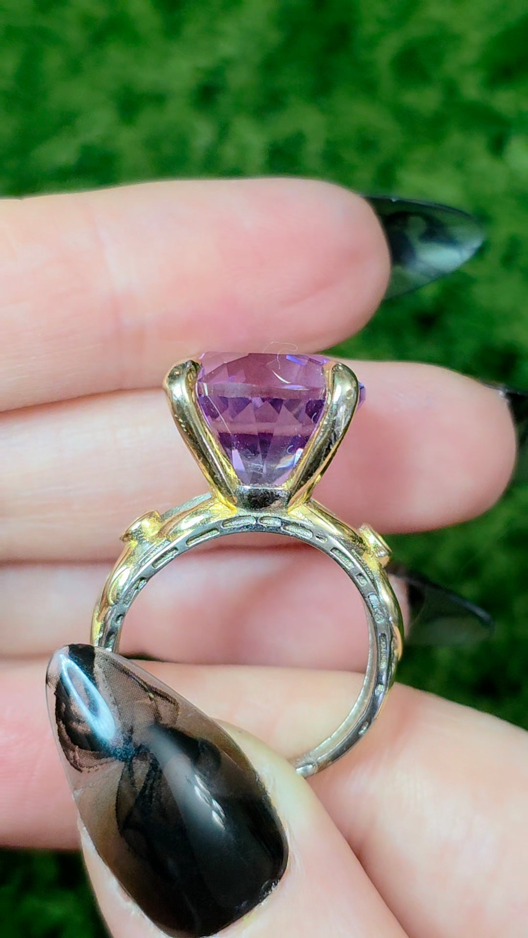 Light Amethyst Fantasy Cut Ring