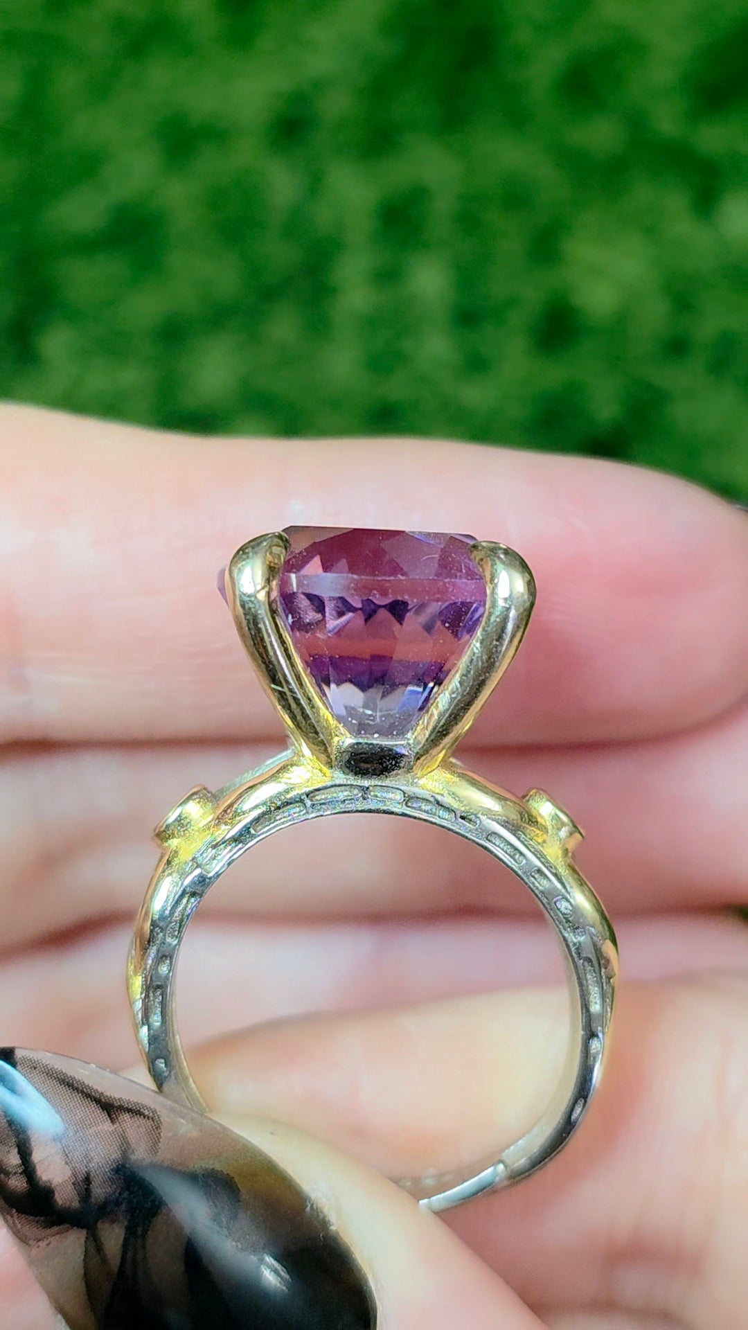 Light Amethyst Fantasy Cut Ring