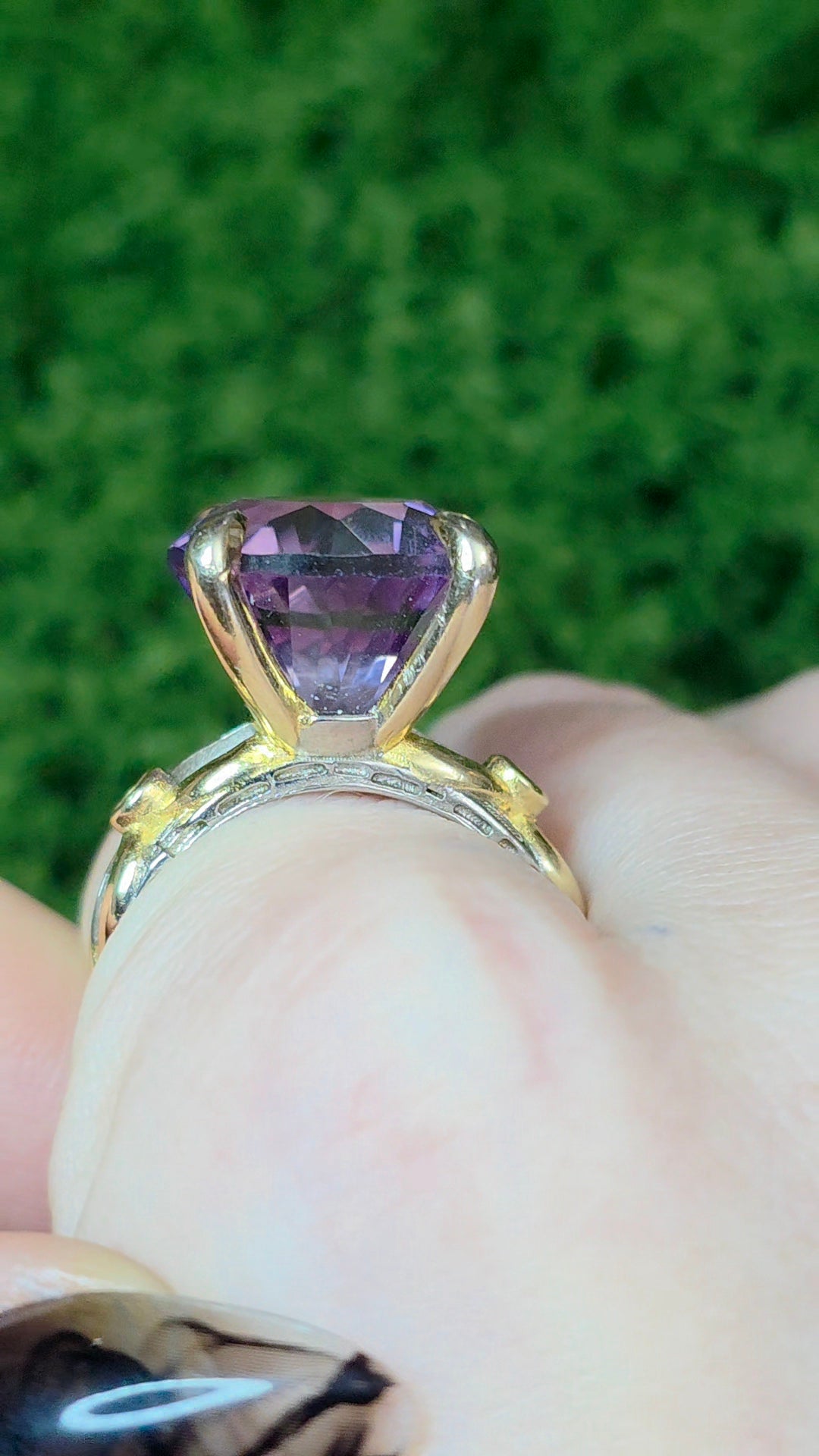 Light Amethyst Fantasy Cut Ring