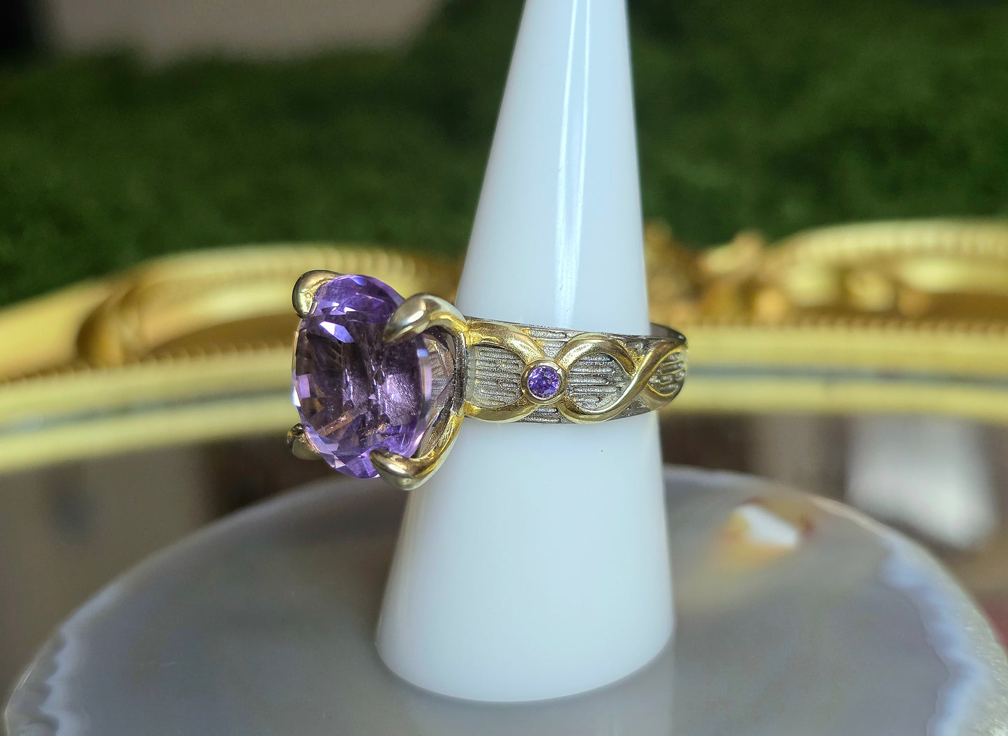 Light Amethyst Fantasy Cut Ring