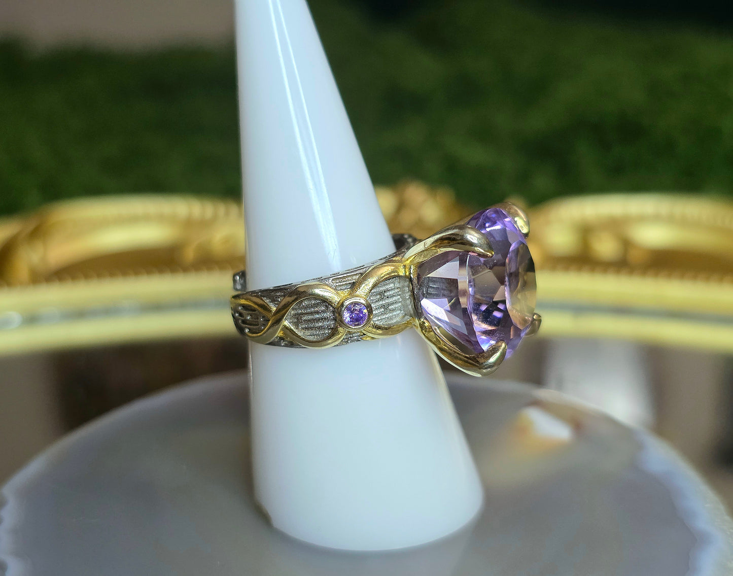 Light Amethyst Fantasy Cut Ring