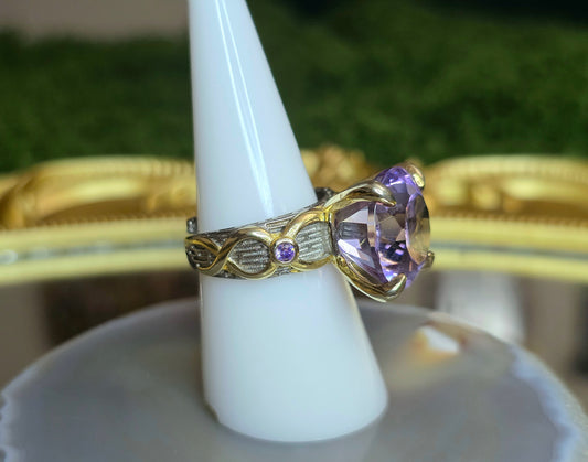 Light Amethyst Fantasy Cut Ring