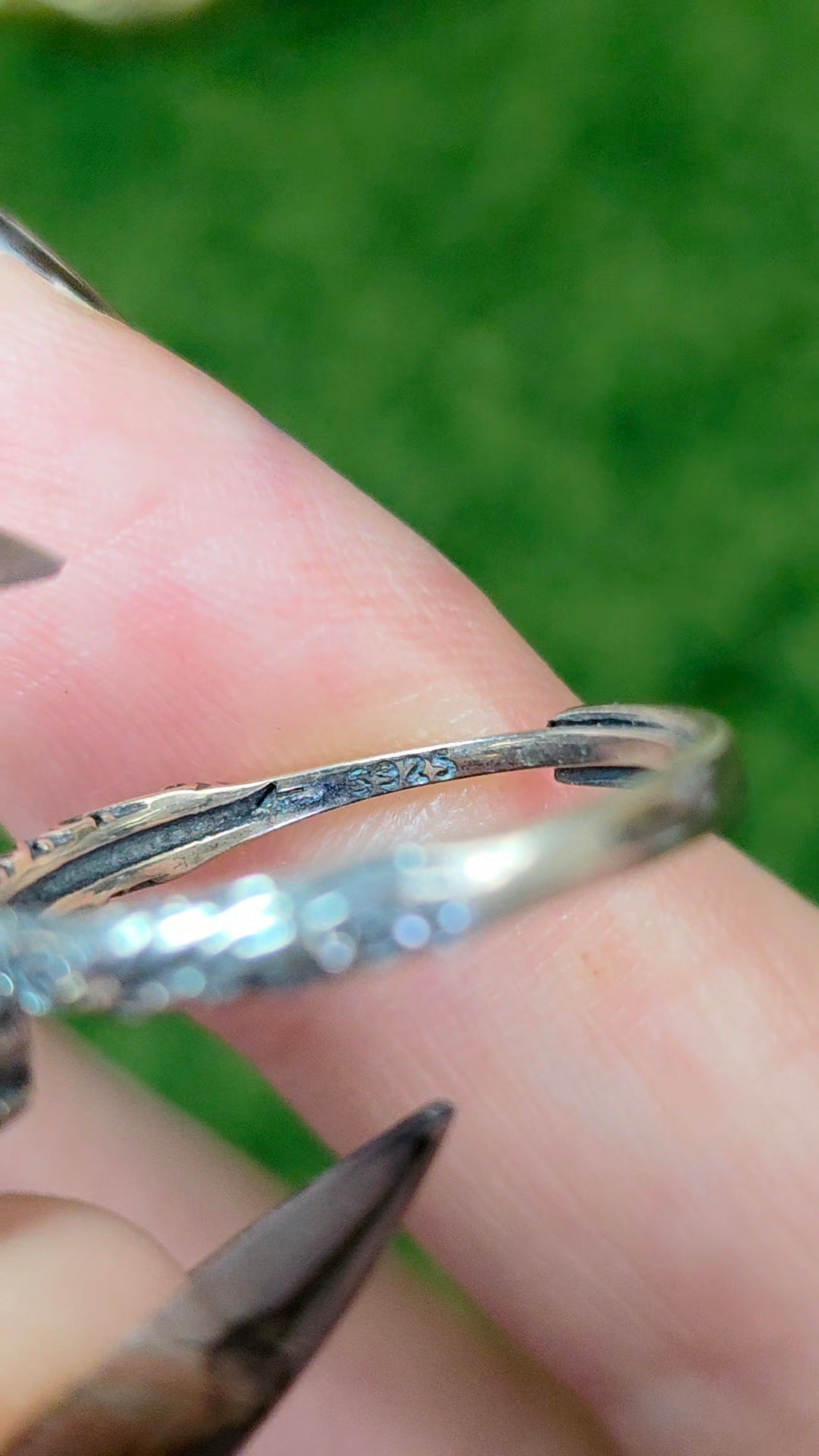 Blue Needle Quartz Double Point Ring