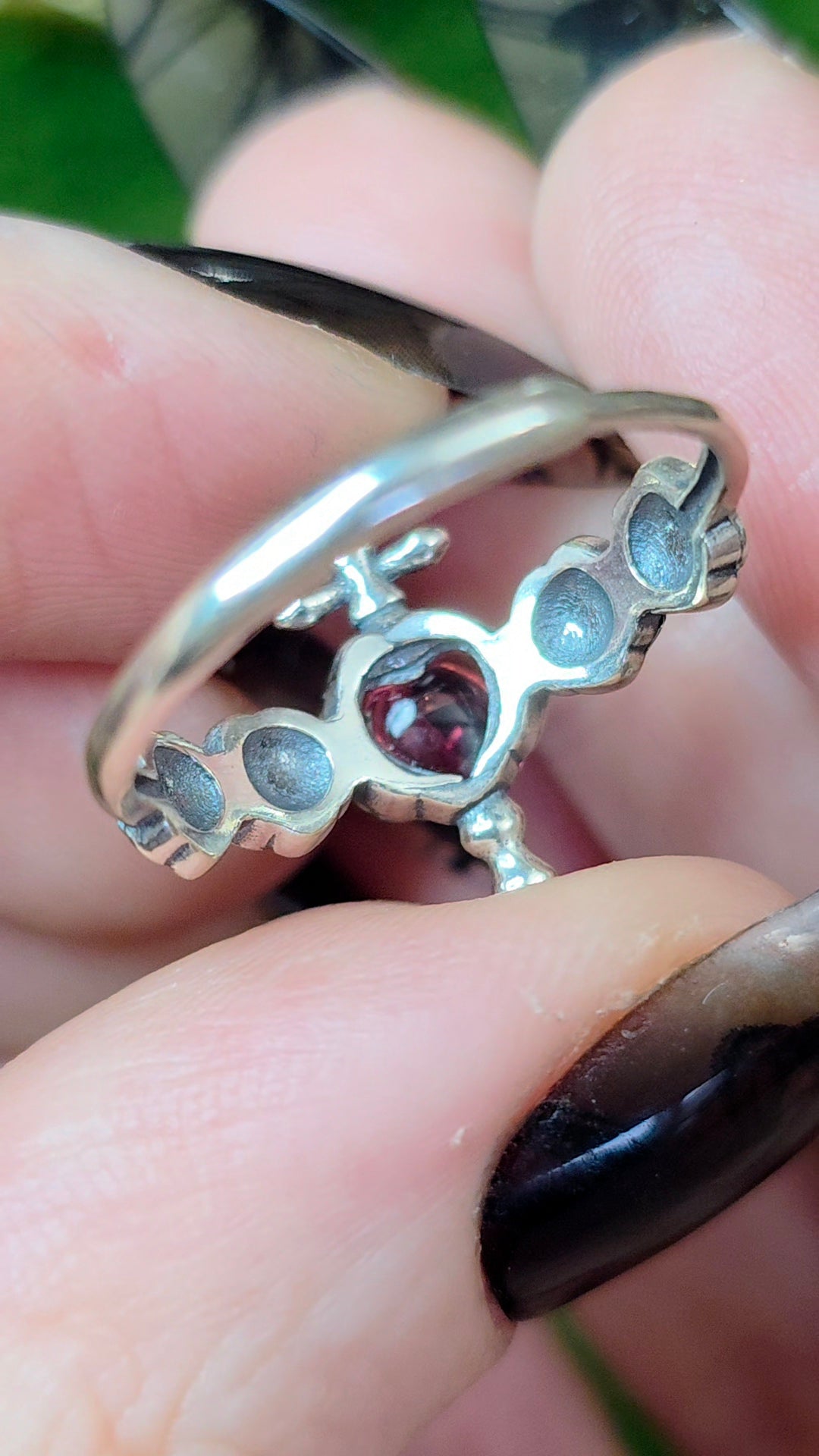 Pink Tourmaline Rose and Dagger Ring