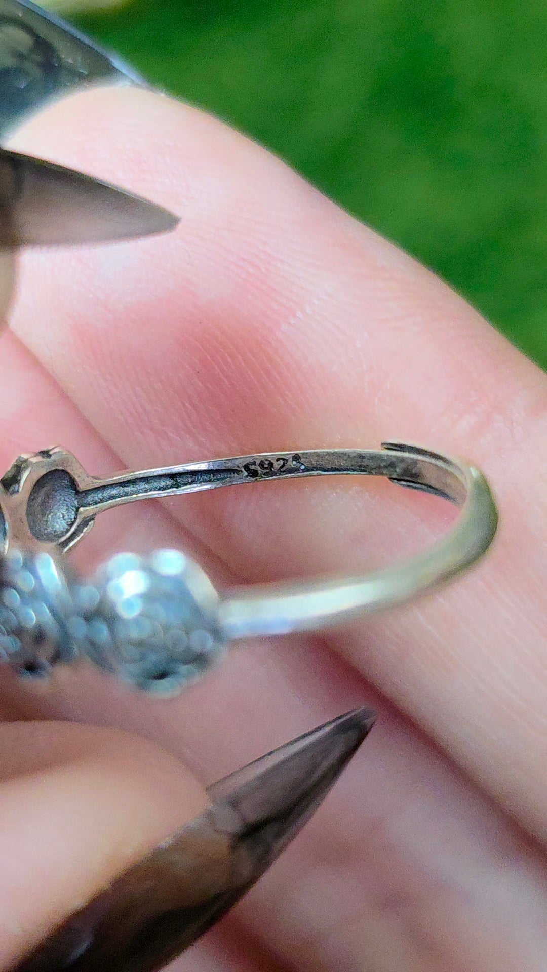 Pink Tourmaline Rose and Dagger Ring