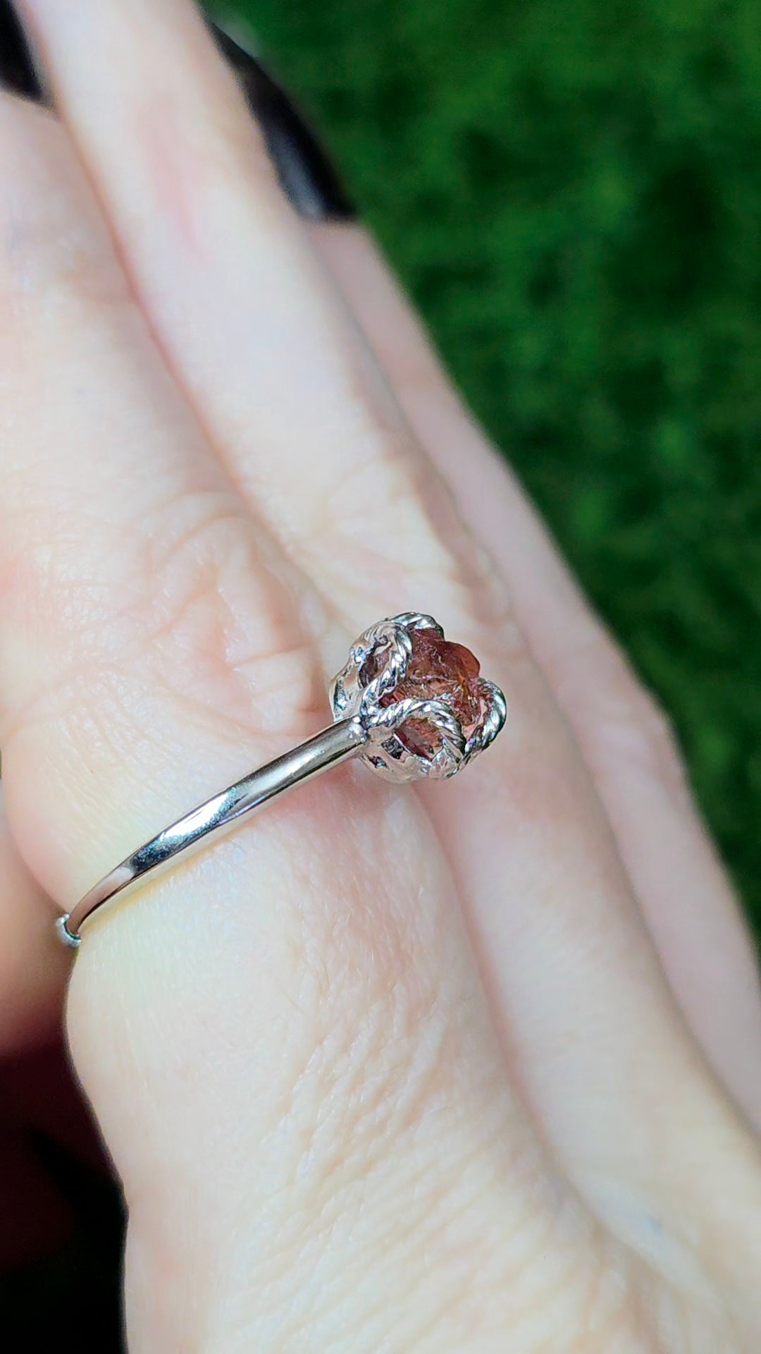 Pink Tourmaline Raw Stone Ring