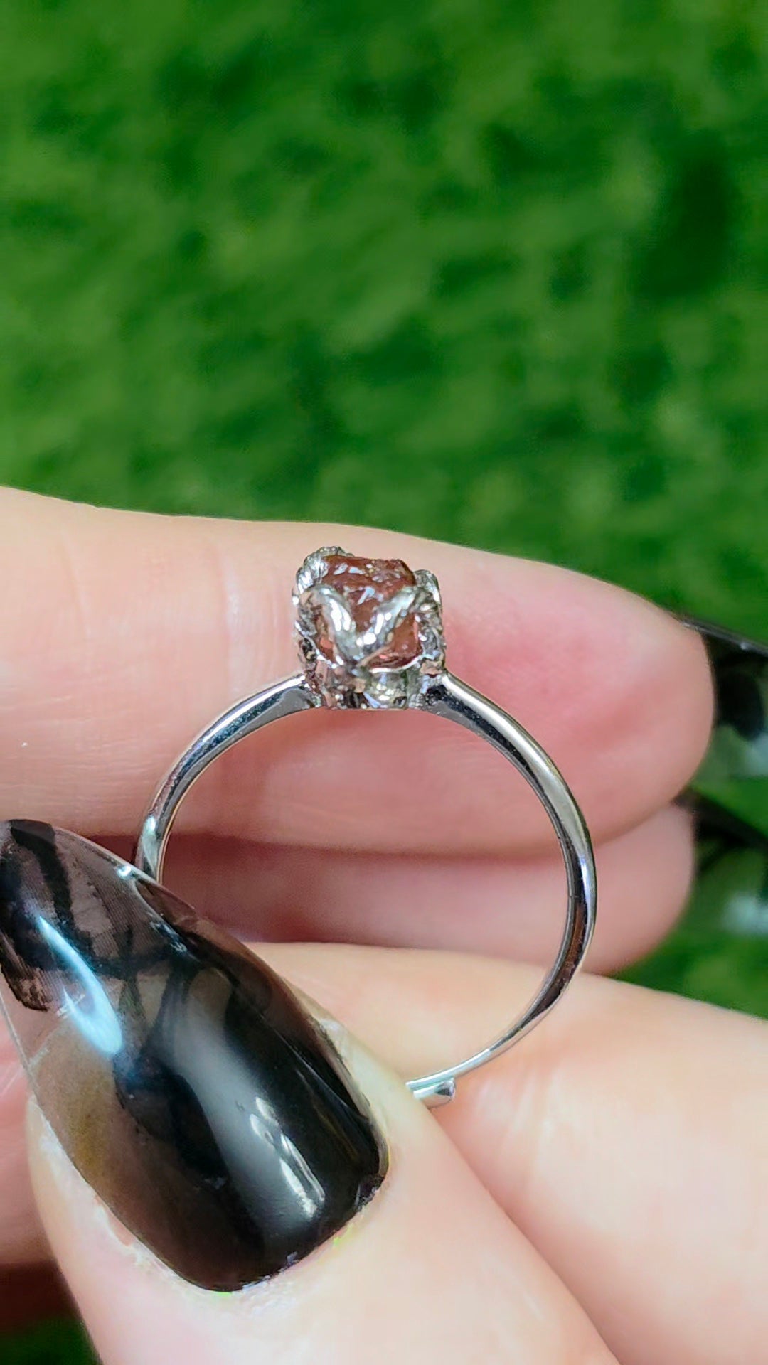 Pink Tourmaline Raw Stone Ring