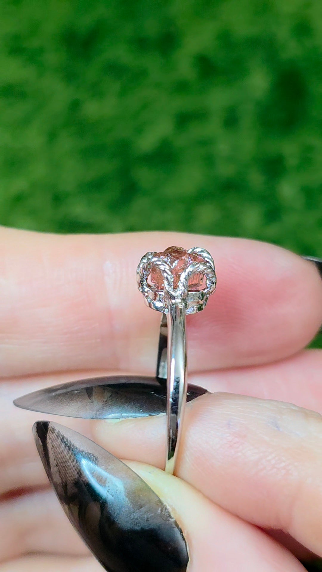 Pink Tourmaline Raw Stone Ring